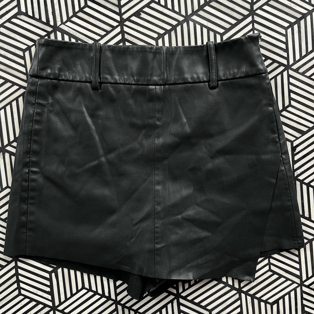 Zara Black Leather Skort